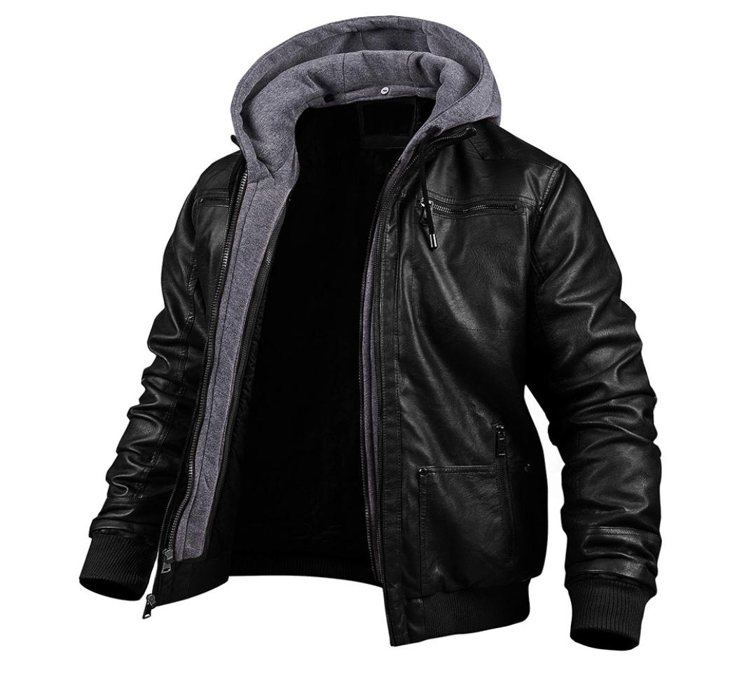 SULTA™ | Stylish Leather Winter Jacket with Hoodie