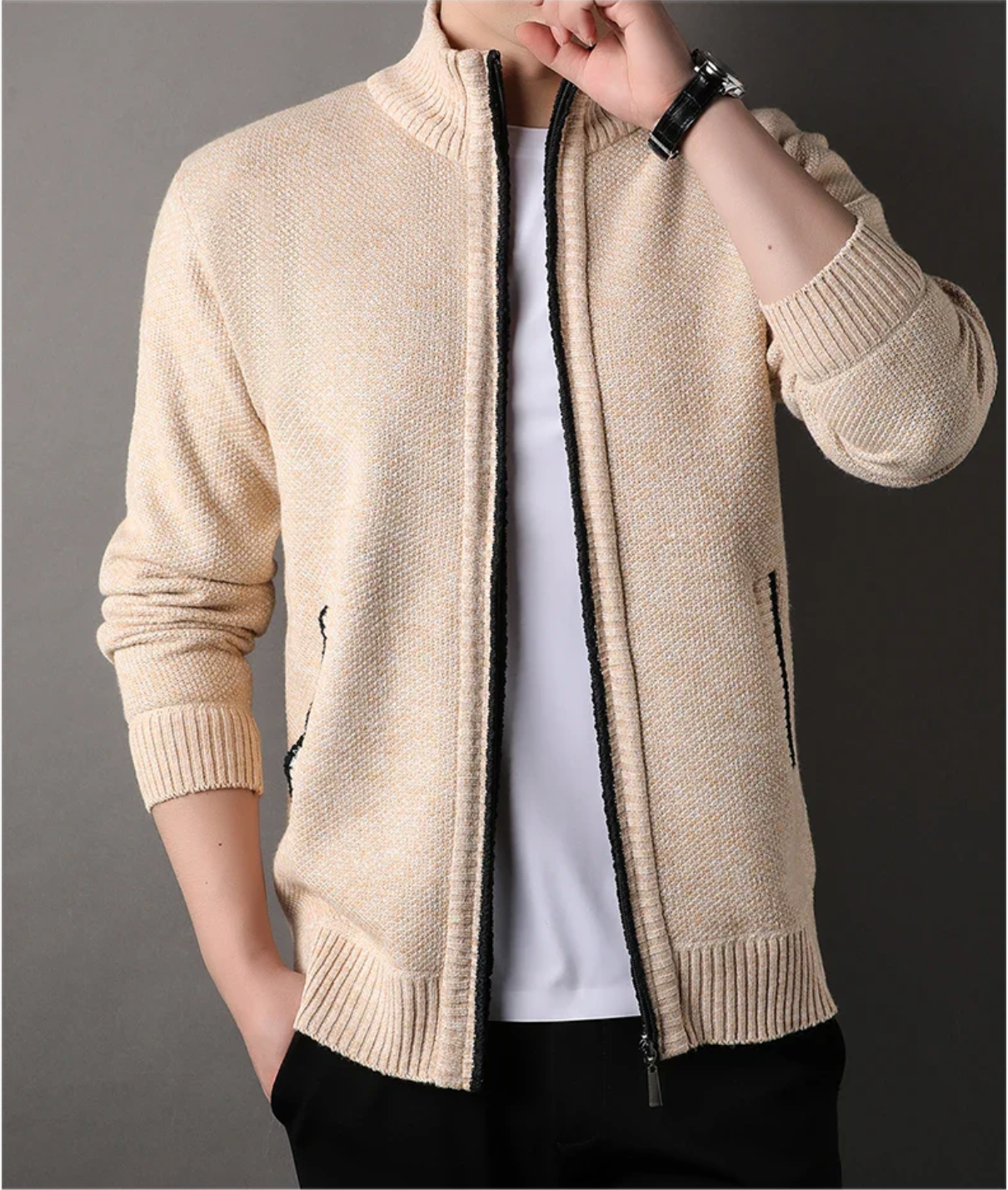 SULTA™ Men's Knit Stand Collar Cardigan Jacket